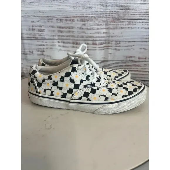 Vans Doheny Daisy Flower Checkerboard shoes Girls Size 4 - Picture 5 of 11